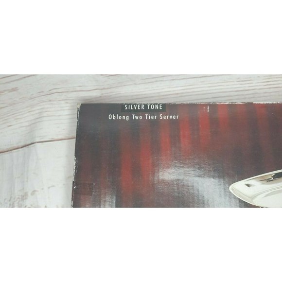 Silver Tone Oblong Two Tier Server Item # 62480 - Picture 3 of 6
